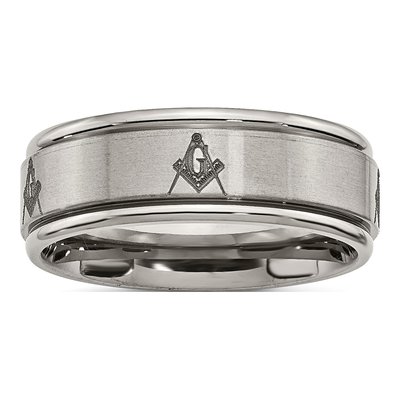 Titanium 8mm Masonic Wedding Band