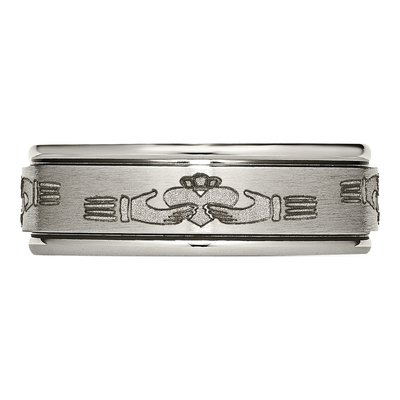Titanium 8mm Claddagh Wedding Band – view 5