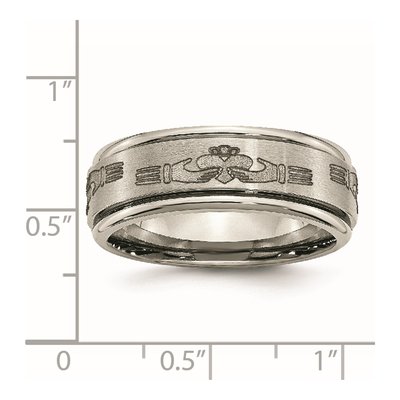 Titanium 8mm Claddagh Wedding Band – view 8
