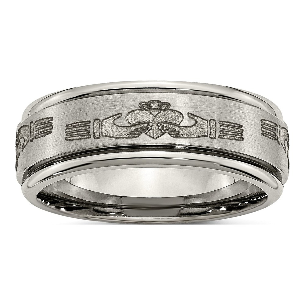 Titanium 8mm Claddagh Wedding Band