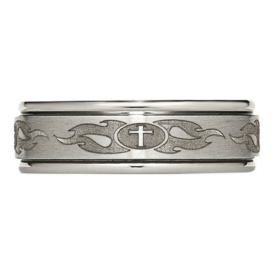 Titanium 8mm Cross Wedding Band – view 5