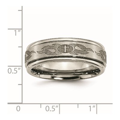 Titanium 8mm Cross Wedding Band – view 8