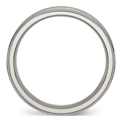 Titanium 6mm Ridged Edge Wedding Band – view 3