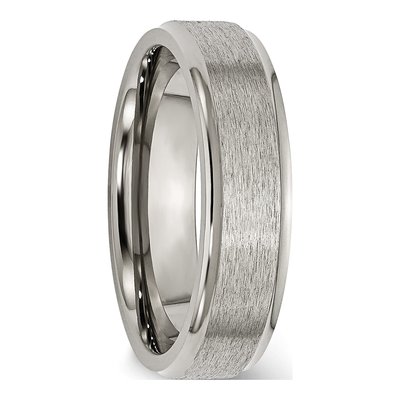 Titanium 6mm Ridged Edge Wedding Band – view 5