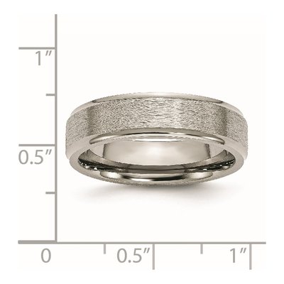 Titanium 6mm Ridged Edge Wedding Band – view 7