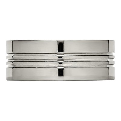 Titanium 9mm Grooved Wedding Band – view 4