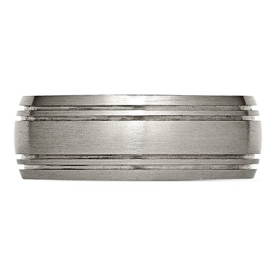 Titanium 8mm Grooved Wedding Band – view 5