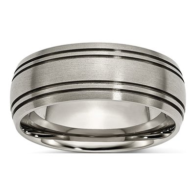 Titanium 8mm Grooved Wedding Band