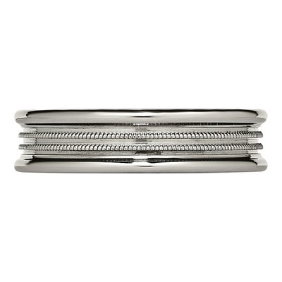 Titanium 6mm Grooved Beaded Wedding Band – view 4