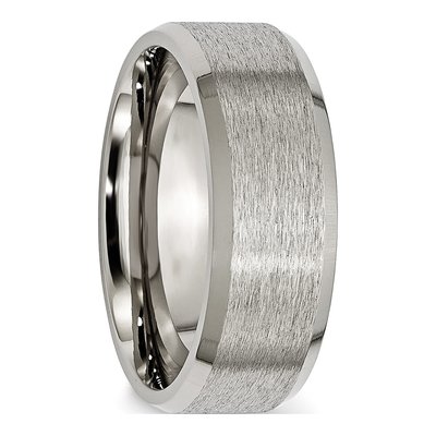 Titanium 8mm Beveled Edge Wedding Band – view 6