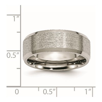 Titanium 8mm Beveled Edge Wedding Band – view 8