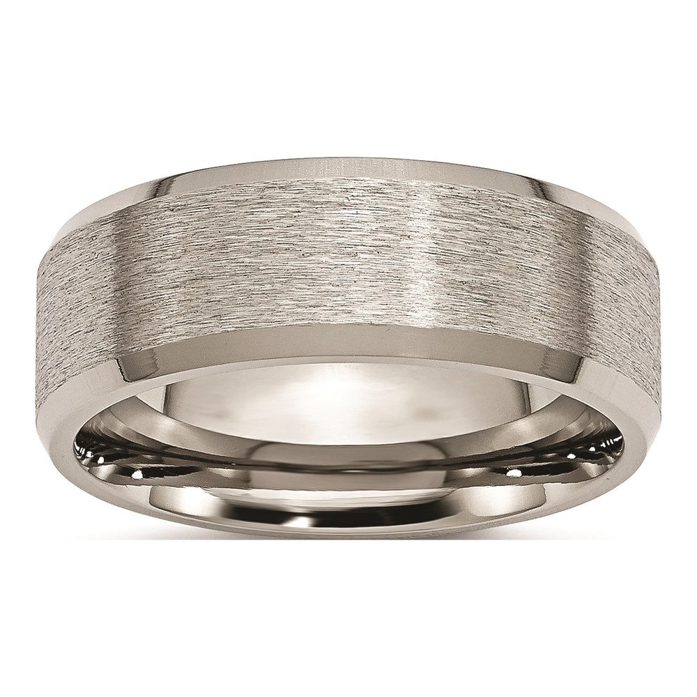 Titanium 8mm Beveled Edge Wedding Band