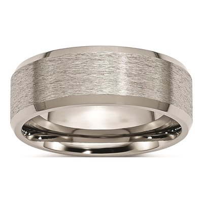 Titanium 8mm Beveled Edge Wedding Band