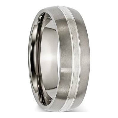 Titanium 5mm Grooved Wedding Band – view 6
