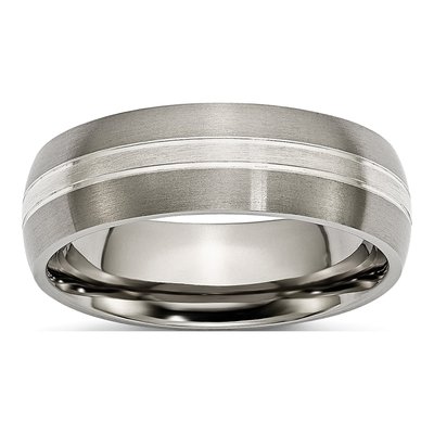 Titanium 5mm Grooved Wedding Band
