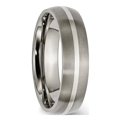 Titanium & Sterling Silver 6mm Wedding Band – view 6