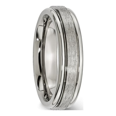 Titanium 6mm Grooved Comfort-Fit Wedding Band – view 5