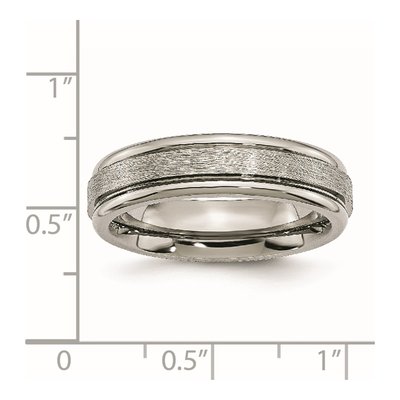 Titanium 6mm Grooved Comfort-Fit Wedding Band – view 7