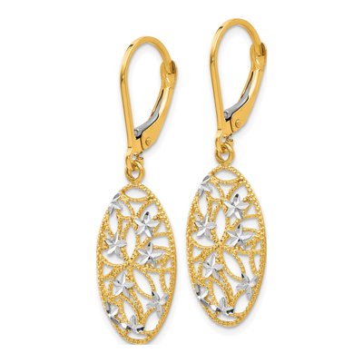 10K Yellow Gold Diamond-Cut Leverback Earrings – view 3