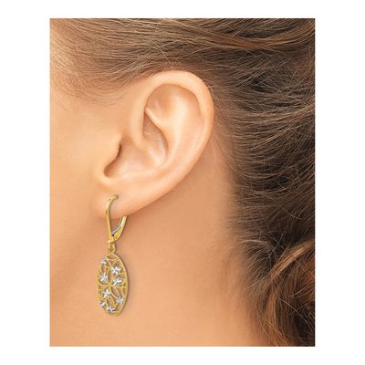 10K Yellow Gold Diamond-Cut Leverback Earrings – view 4