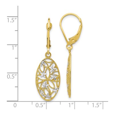 10K Yellow Gold Diamond-Cut Leverback Earrings – view 5