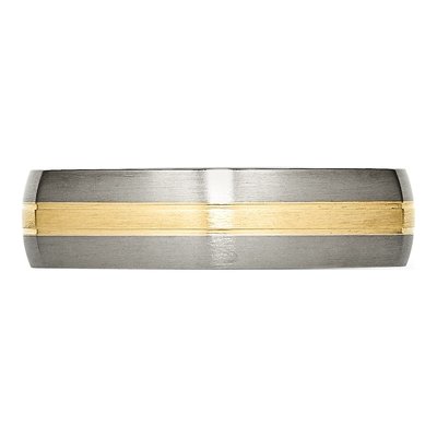 Titanium & 14K Gold 6mm Wedding Band – view 5