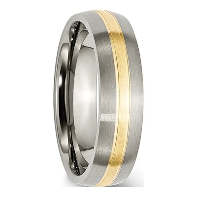 Titanium & 14K Gold 6mm Wedding Band – view 6