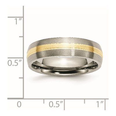 Titanium & 14K Gold 6mm Wedding Band – view 8