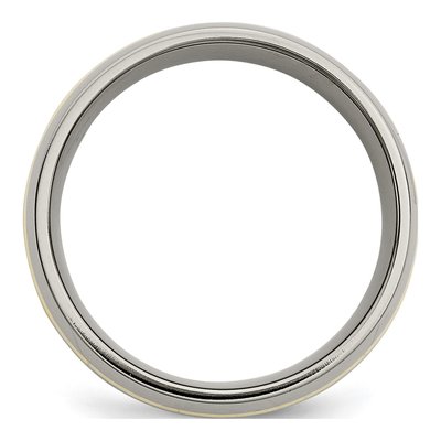 Titanium & 14K Gold 11mm Inlay Wedding Band – view 3