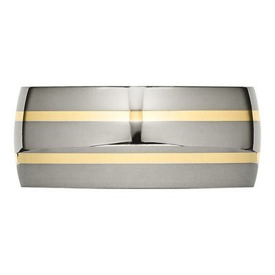 Titanium & 14K Gold 11mm Inlay Wedding Band – view 4