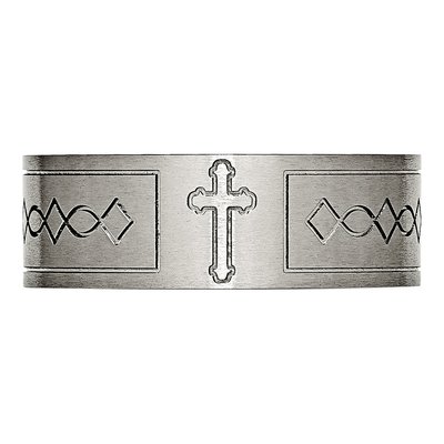 Titanium 8mm Cross Wedding Band – view 6