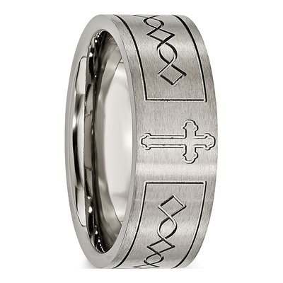 Titanium 8mm Cross Wedding Band – view 7