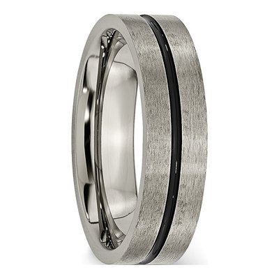 Titanium 6mm Black Enamel Wedding Band – view 6