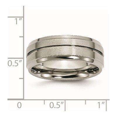 Titanium 8mm Grooved Ridged Wedding Band – view 6