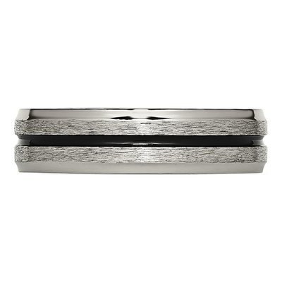 Titanium 6mm Black Enamel Wedding Band – view 5