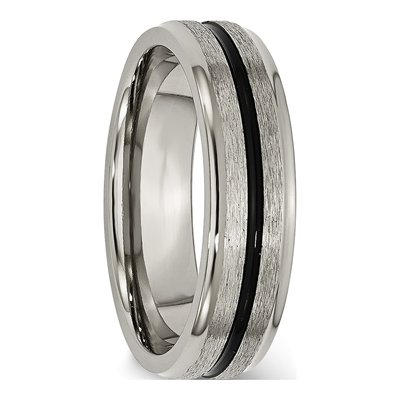 Titanium 6mm Black Enamel Wedding Band – view 6