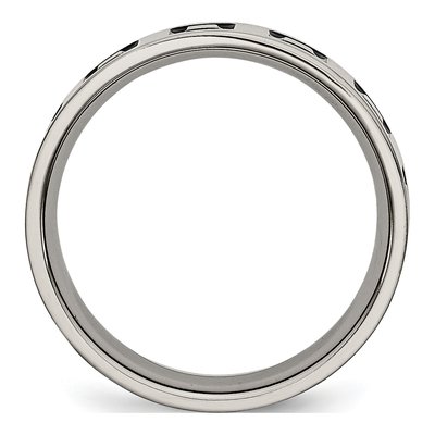 Titanium 6mm Black Enamel Flat Wedding Band – view 3