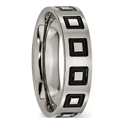 Titanium 6mm Black Enamel Flat Wedding Band – view 5