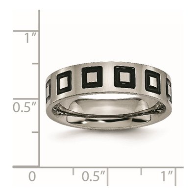 Titanium 6mm Black Enamel Flat Wedding Band – view 7