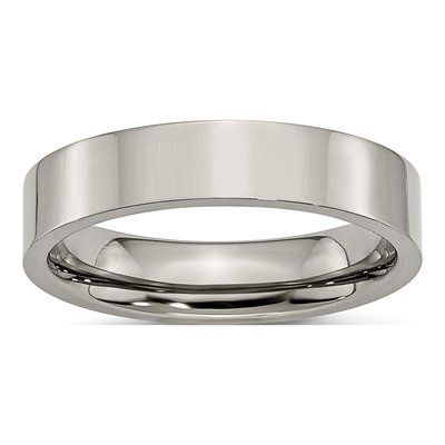 Titanium 5mm Flat Comfort-Fit Wedding Band