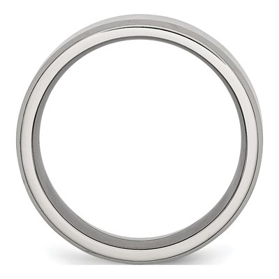 Titanium 8mm Beveled Comfort-Fit Wedding Band – view 4
