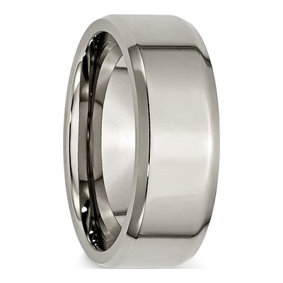 Titanium 8mm Beveled Comfort-Fit Wedding Band – view 7