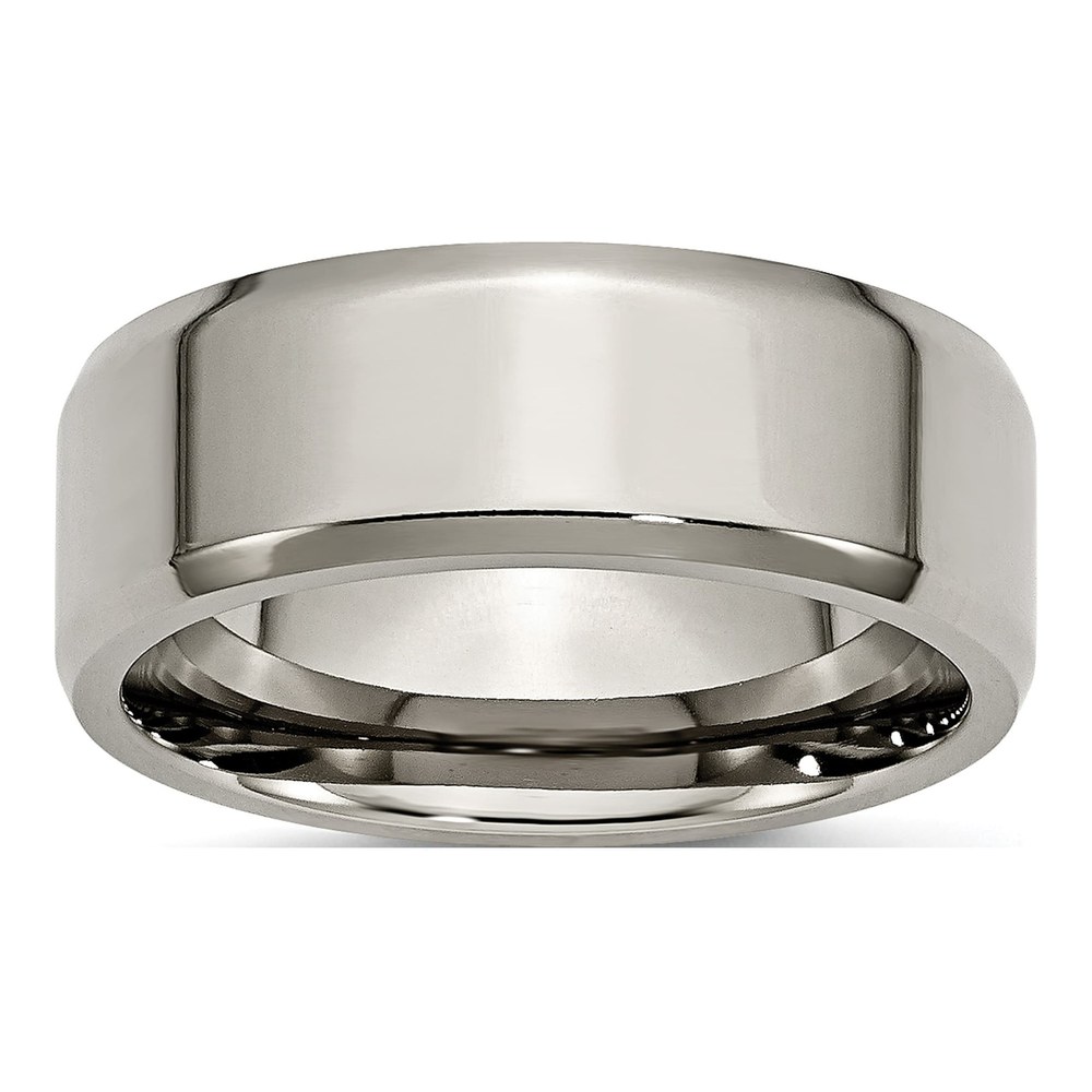 Titanium 8mm Beveled Comfort-Fit Wedding Band