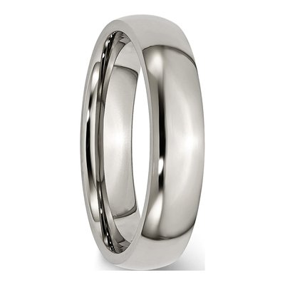 Titanium 5mm Half Round Comfort-Fit Wedding Band – view 5