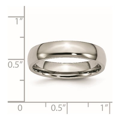 Titanium 5mm Half Round Comfort-Fit Wedding Band – view 7