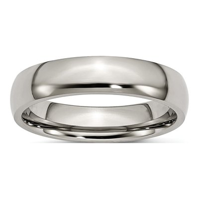Titanium 5mm Half Round Comfort-Fit Wedding Band