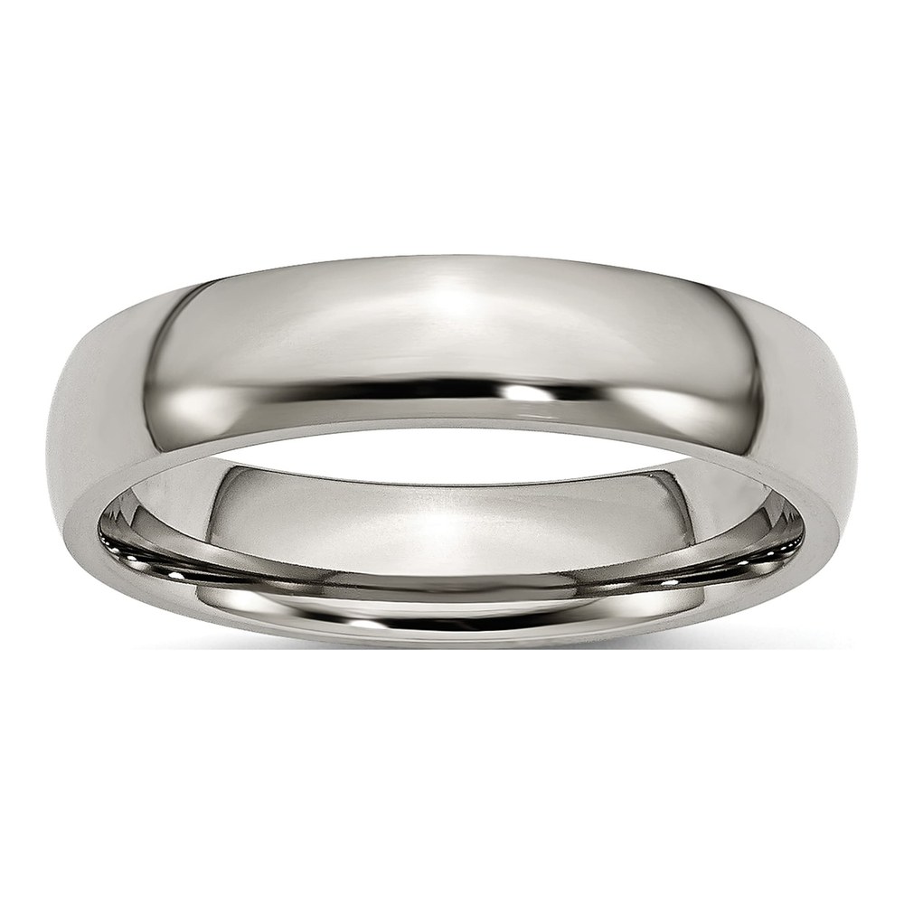 Titanium 5mm Half Round Comfort-Fit Wedding Band