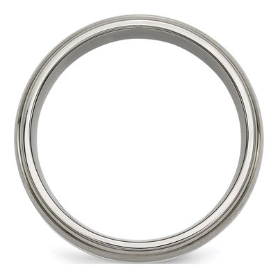 Titanium & Sterling Silver 8mm Ridged Wedding Band – view 3
