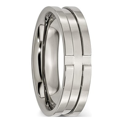 Titanium 6mm Grooved Wedding Band – view 6