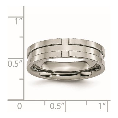 Titanium 6mm Grooved Wedding Band – view 8